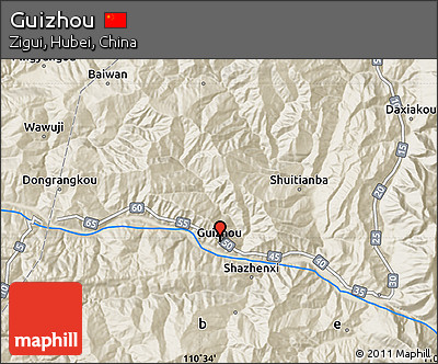 Shaded Relief Map of Guizhou