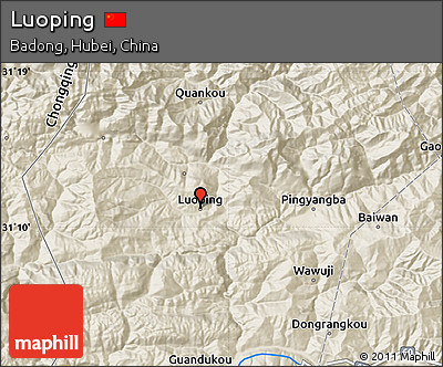 Shaded Relief Map of Luoping