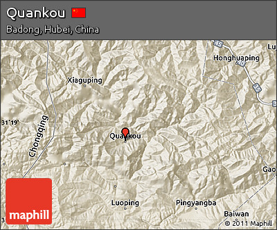 Shaded Relief Map of Quankou