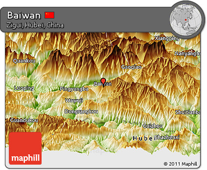 Physical Panoramic Map of Baiwan