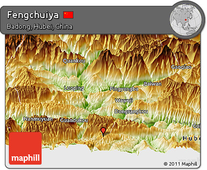 Physical Panoramic Map of Fengchuiya