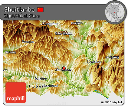 Physical Panoramic Map of Shuitianba