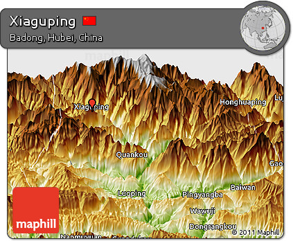 Physical Panoramic Map of Xiaguping
