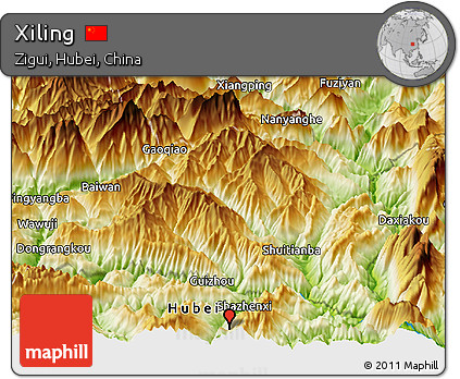 Physical Panoramic Map of Xiling