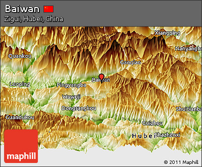 Physical Panoramic Map of Baiwan
