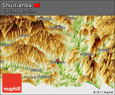 Physical Panoramic Map of Shuitianba