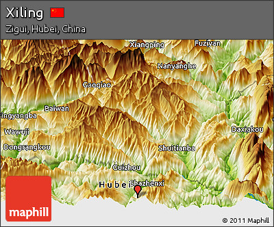 Physical Panoramic Map of Xiling