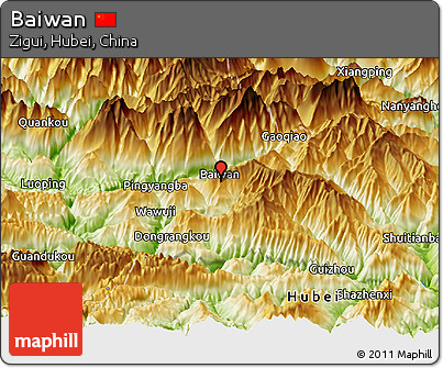 Physical Panoramic Map of Baiwan