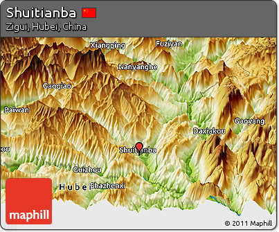 Physical Panoramic Map of Shuitianba