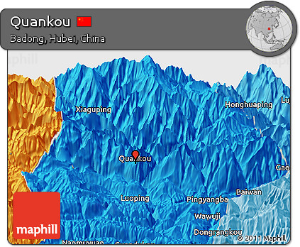 Political Panoramic Map of Quankou