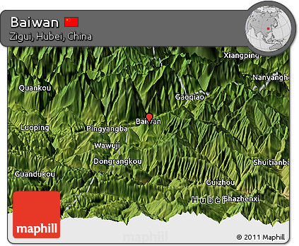 Satellite Panoramic Map of Baiwan