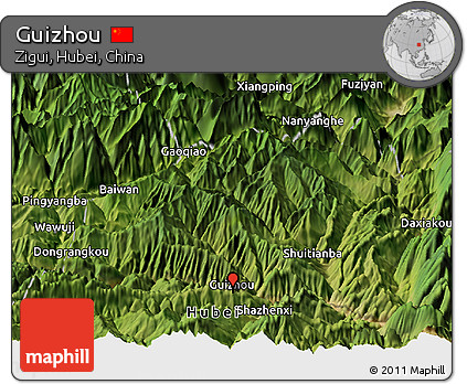 Satellite Panoramic Map of Guizhou