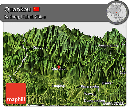 Satellite Panoramic Map of Quankou