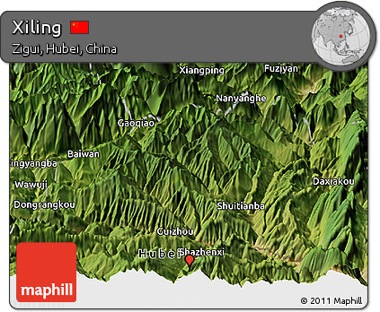 Satellite Panoramic Map of Xiling