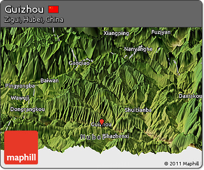 Satellite Panoramic Map of Guizhou