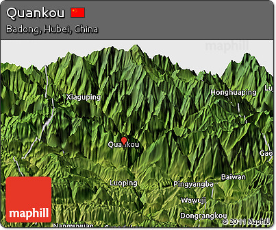 Satellite Panoramic Map of Quankou
