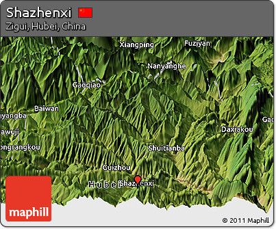 Satellite Panoramic Map of Shazhenxi