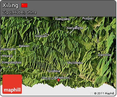 Satellite Panoramic Map of Xiling