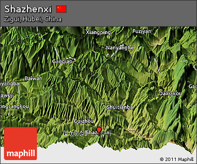 Satellite Panoramic Map of Shazhenxi
