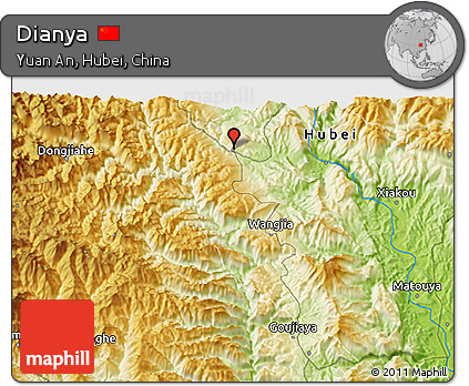 Physical 3D Map of Dianya