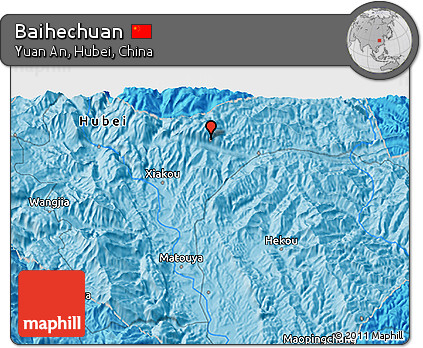 Political 3D Map of Baihechuan