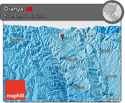Political 3D Map of Dianya