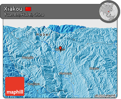 Political 3D Map of Xiakou