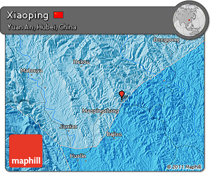Political 3D Map of Xiaoping