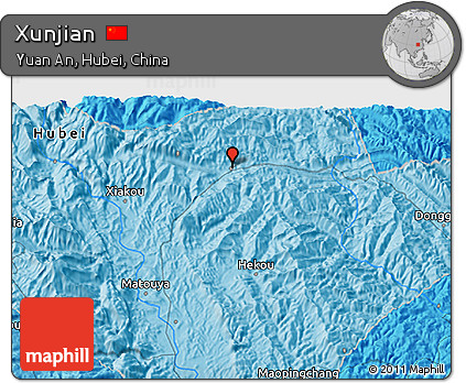 Political 3D Map of Xunjian