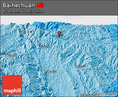Political 3D Map of Baihechuan