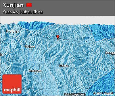 Political 3D Map of Xunjian