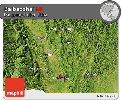 Satellite 3D Map of Baibaozhai