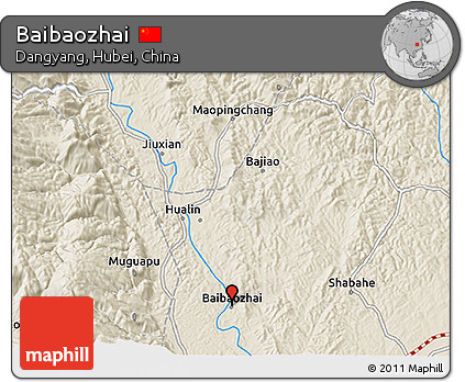 Shaded Relief 3D Map of Baibaozhai