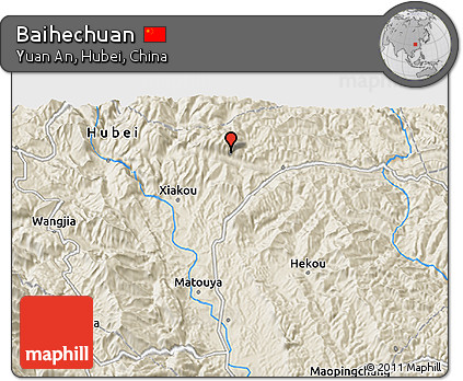 Shaded Relief 3D Map of Baihechuan