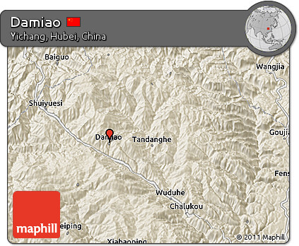 Shaded Relief 3D Map of Damiao