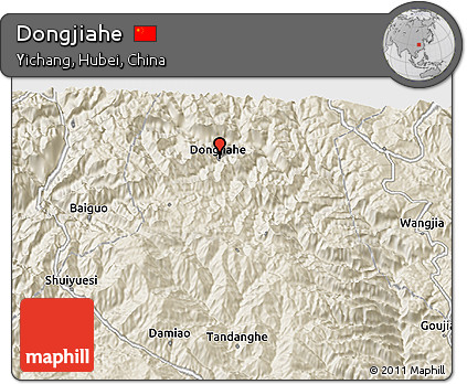Shaded Relief 3D Map of Dongjiahe