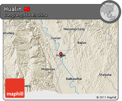 Shaded Relief 3D Map of Hualin