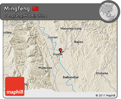 Shaded Relief 3D Map of Mingfeng