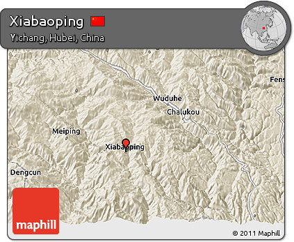 Shaded Relief 3D Map of Xiabaoping