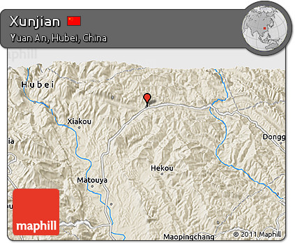 Shaded Relief 3D Map of Xunjian