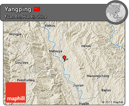 Shaded Relief 3D Map of Yangping