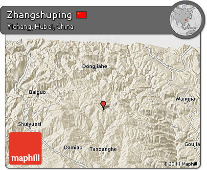 Shaded Relief 3D Map of Zhangshuping