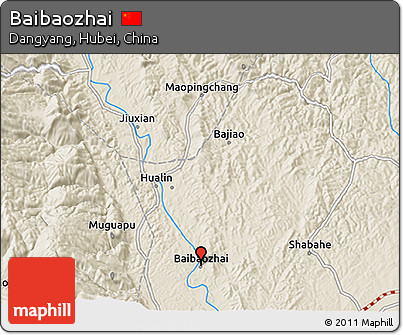 Shaded Relief 3D Map of Baibaozhai