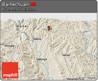 Shaded Relief 3D Map of Baihechuan