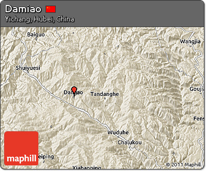 Shaded Relief 3D Map of Damiao