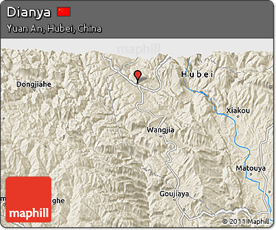 Shaded Relief 3D Map of Dianya