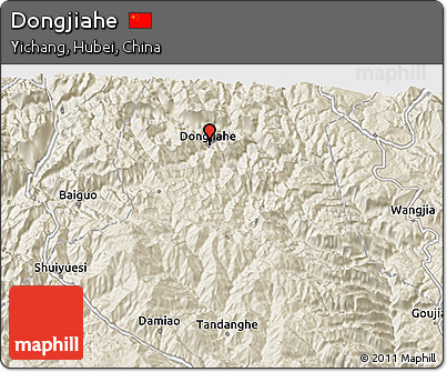 Shaded Relief 3D Map of Dongjiahe