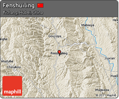 Shaded Relief 3D Map of Fenshuiling