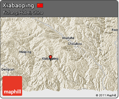 Shaded Relief 3D Map of Xiabaoping