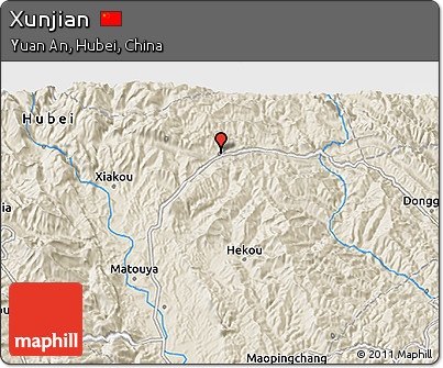 Shaded Relief 3D Map of Xunjian